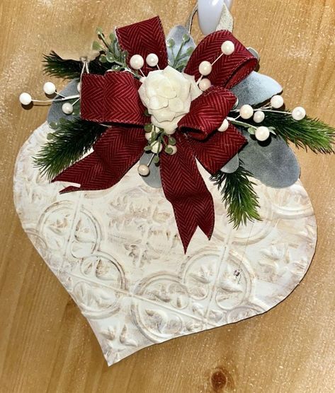 Dollar Tree Door Sign, Ceramic Tile Ornaments Diy, Diy Ornaments Dollar Tree, Dollar Tree Tiles Ideas, Dollar Tree Wall Tiles Diy, Wall Tile Crafts, Valentines Door Hanger Diy, Dollar Tree Peel And Stick Tiles Crafts, Dollar Tree Tile Christmas Tree