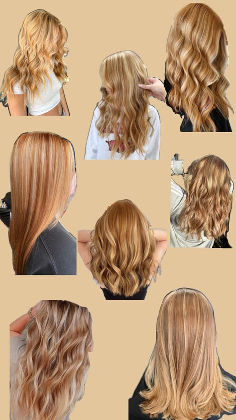 Highlights on orange hair Highlights On Orange Hair, Blonde And Orange Highlights, Blonde Hair With Orange Tips, Ginger Hair With Blonde Balayage, Orange Balayage Hair, Orange Balayage, Orange Highlights, Brown With Blonde Highlights, Brown Hair With Blonde Highlights