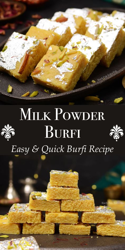 Milk Powder Burfi Recipe | Easy Milk Powder Barfi | Milk Powder Recipes Khoya Barfi Recipe, Milk Burfi Recipe, Burfi Recipe Indian Desserts, Milk Powder Barfi, Powdered Milk Recipes Desserts, Milk Powder Peda Recipe, Milk Powder Sweet Recipes, Powdered Milk Recipes, Milk Powder Recipes