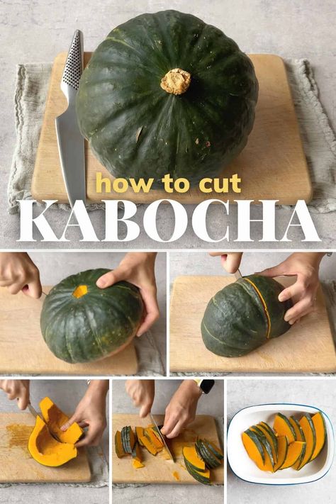 Squash Recipes Kabocha, How To Cook Kabocha Squash, Black Futsu Squash Recipes, Kabocha Squash Recipe Roasted, Kabocha Squash Recipe Japanese, Kobucha Squash Recipes, Japanese Squash Recipe, Kobacha Squash Recipes, Kombucha Squash Recipe