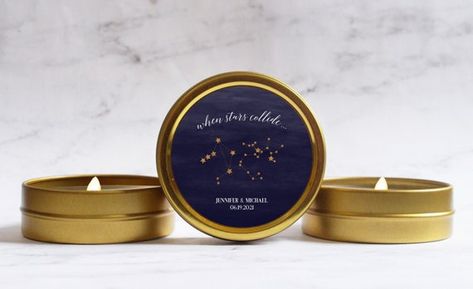 Personalized Employee Gifts, Wedding Favors Candles, Tangerine Wedding, Constellation Wedding, Constellation Design, Bulk Candles, Candle Wedding, Candle Gifts, Celestial Wedding