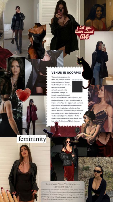 Venus in Scorpio Venus In Scorpio, Scorpio Fashion, Venus In Aries, Venus In Libra, Scorpio Women, Venus Fashion, Dark Feminine Aesthetic, Feminine Aesthetic, Outfit Goals