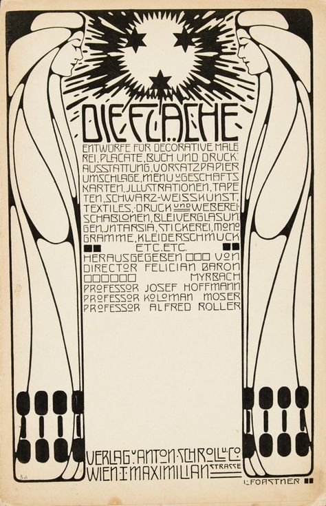 Graphic Design in the Vienna Secession - Swann Galleries News Listening Device, Koloman Moser, Vienna Secession, Art Nouveau Illustration, Art Nouveau Poster, Rennie Mackintosh, Cover Illustration, Design Theory, Mosaic House