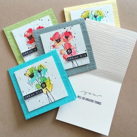 Diy Paper Crafts Ideas, Easy Diy Paper Crafts, Rubbernecker Stamps, Paper Crafts Ideas, Field Of Poppies, Square Cards, Altenew Cards, Flower Paper, Make Paper