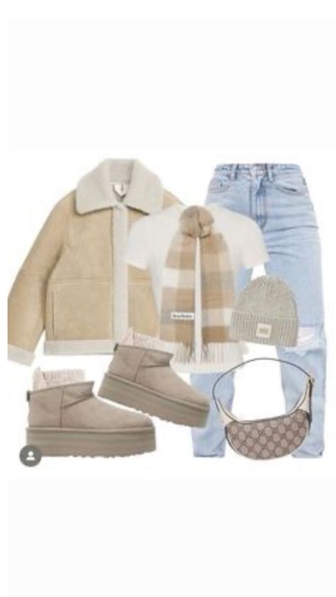 Beige Uggs Outfit, Venezia Outfit, Look Legging, Stile Hijab, Best Winter Outfits, Ugg Mini, Winter Fashion Outfits Casual, Beige Outfit, Cold Outfits