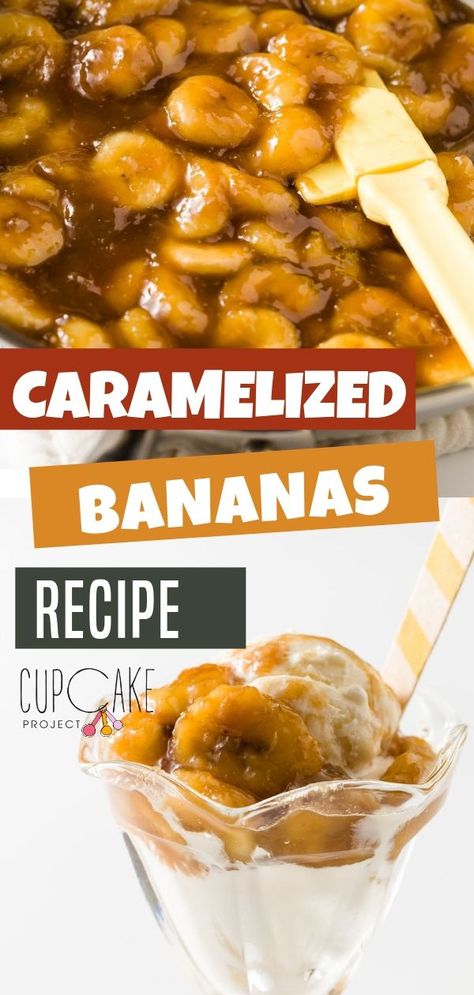 Microwave Cupcake, Frozen Banana Recipes, Bananas Recipe, Oatmeal Chocolate Chip Muffins, Cupcake Project, Caramelized Banana, Banana Recipe, Caramelized Bananas, Fancy Restaurants