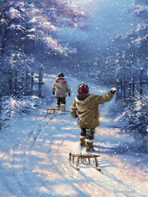 Richard Macneil, Pepsi Vintage, Snow Illustration, Beautiful Winter Scenes, Butterfly Art Painting, Christmas Scenery, Winter Village, Christmas Projects Diy, Winter Pictures