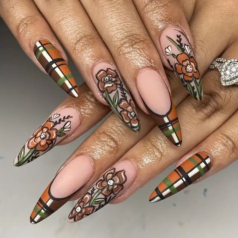 Long Drop Shape Press Nails Mixed - Temu Nail Transformation, Stiletto Press On Nails, Middle Eastern Style, Desert Bloom, Long Stiletto, French Stripes, Nail Art Set, Glamorous Nails, Striped Nails