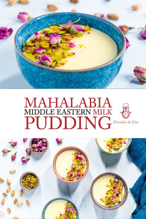 Mahalabia (aka Muhallebi) is an easy Middle Eastern Milk Pudding that comes together quickly using just a handful of ingredients. It's perfect to make-ahead! Mahalabia Recipe, Milk Pudding Recipe, Milk Pudding, International Desserts, Middle Eastern Desserts, Make Ahead Desserts, Moroccan Food, Easy Appetizer Recipes, World Recipes