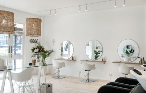 Salon Greenery, Hair Salon Lighting, Small Hair Salon Interior Design, Salon Lighting Ideas, Track Lighting Ideas, Small Hair Salon, Hair Salon Interior Design, Salon Lighting, Hair Salon Design