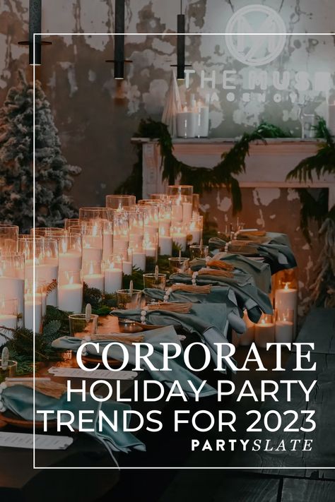 Apartment Community Christmas Events, Corporate Holiday Party Ideas Christmas Centerpieces, Company Christmas Party Tables, Holiday Office Party Table Decor, Company Holiday Party Ideas Table Settings, Office Christmas Party Table Centerpiece, Christmas Decor Ideas Office Party, Company Christmas Party Decorations Elegant, Classy Holiday Party Decor