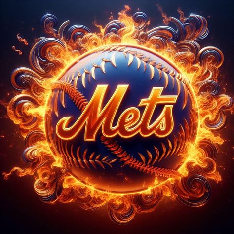 Ny Mets Wallpaper, New York Mets Wallpaper, Mets Wallpaper, Easy Nature Paintings, Ny Mets Baseball, Cell Wallpaper, New York Mets Logo, Mets Logo, Animated Pics