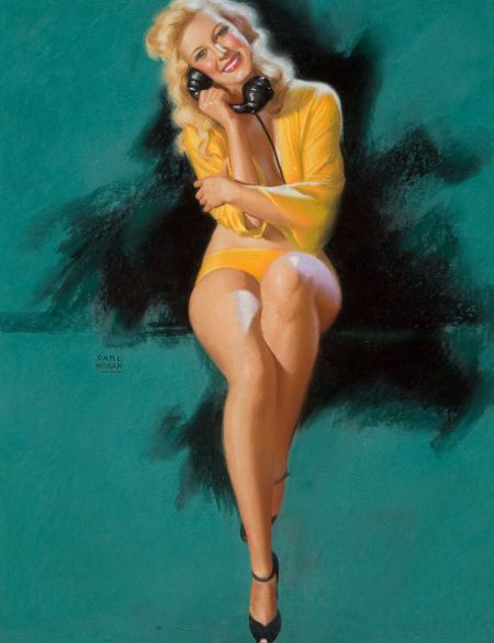 EARL MORAN (American, 1893-1984). See More of You, Brown & Bigelow calendar pin-up, 1946. Pastel on board. Earl Moran, Otto Schmidt, Robert Mcginnis, Pin Up Illustration, Vintage Pin Ups, Gil Elvgren, Pin Up Posters, Scott Campbell, Pin Up Vintage