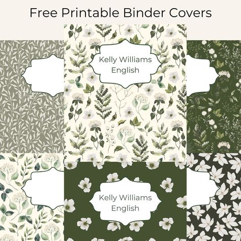 Binder Cover Templates Free Editable, Teacher Binder Covers Free, Free Printable Binder Covers, Aesthetic Binder, Staff Bulletin Boards, Binder Covers Free, Student Binder Covers, Gift Tags Free Printable, Printable Wall Art Free