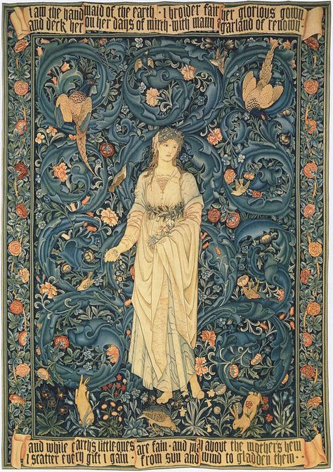 Goddess Of Flowers, Burne Jones, Pre Raphaelite Art, Edward Burne Jones, Walter Crane, Medieval Tapestry, Art Nouveau Tiles, Roman Goddess, Train Art