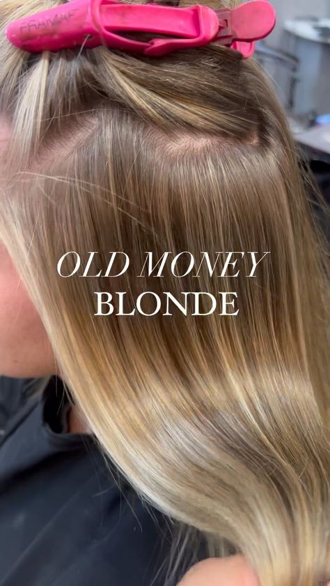 12K views · 670 reactions | Old Money Blonde has my heart 💛💰 @originalmineral formula 👇🏽 like & save to refer back. Babylights clean blonde 20 vol Lowlights 8.63 CLEAN.liquid Root melt 7.0 & 7.3 Ends 9.03 & 9.3 | Becki Beavan 🐝 🇬🇧 | helenemoo · daydream Blonde Hair With Blonde Lowlights, Rich Golden Blonde Hair, Old Money Hair Color Blonde, Melted Blonde Hair, Old Money Blonde Hair Color, Blonde Babylights On Blonde Hair, Bright Warm Blonde Hair, Warm Dimensional Blonde, Old Money Hair Color