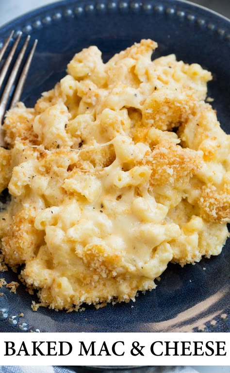 Baked Mac and Cheese - this is amazingly cheesy, deliciously comforting and perfect for holidays and weekends! Macaroni noodles are cooked to al dente then tossed with a luxuriously creamy cheddar and gruyere sauce, then topped with crispy toasted panko and oven baked. It's one of the ultimate side dish recipes! #macaroniandcheese #cheese #bakedmacandcheese #sidedish Best Baked Mac And Cheese Recipe, Best Mac N Cheese Recipe, Macaroni Noodles, Bake Mac And Cheese, Baked Mac And Cheese Recipe, Baked Macaroni And Cheese, Macaroni Cheese Recipes, Cheese Homemade, Best Mac And Cheese