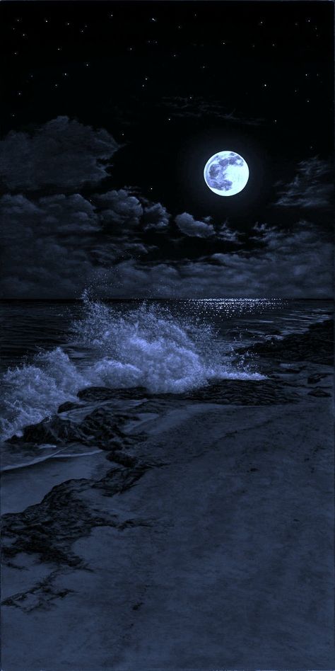 Ocean And Moon Aesthetic, Curious Tides Aesthetic, Night Core Wallpaper, Dark Blue Aesthetic Pictures, Moon And Ocean Wallpaper, Aesthetic Lockscreen Blue, Dark Ocean Aesthetic Wallpaper, Blue And Black Aesthetic Wallpaper, Dark Blue Aesthetic Background