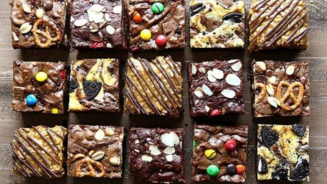 Brownies From Box Ideas, Brownies Ideas Creative, Brownie Variations, Boxed Brownies Better, Diy Desert, Brownie Boxes, Betty Crocker Fudge Brownies, Decorated Brownies, Best Ever Brownies