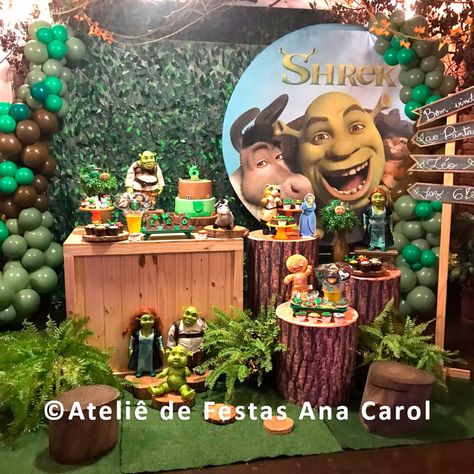 Decoração do Shrek 2nd Birthday Party Themes, Adult Birthday Party, Trunk Or Treat, Shrek, Baby Shower Diy, 2nd Birthday Parties, Sweet 16, 2nd Birthday, Birthday Party Themes