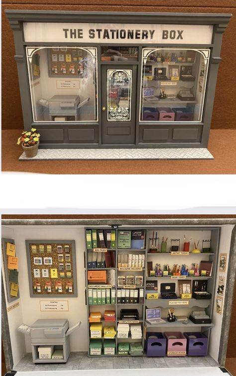 Tiny Shop Ideas, Diorama Template, Shaker Boxes, Mini Store, Dollhouse Books, Tiny Shop, Miniature Accessories, Dollhouse Printables, Doll House Crafts