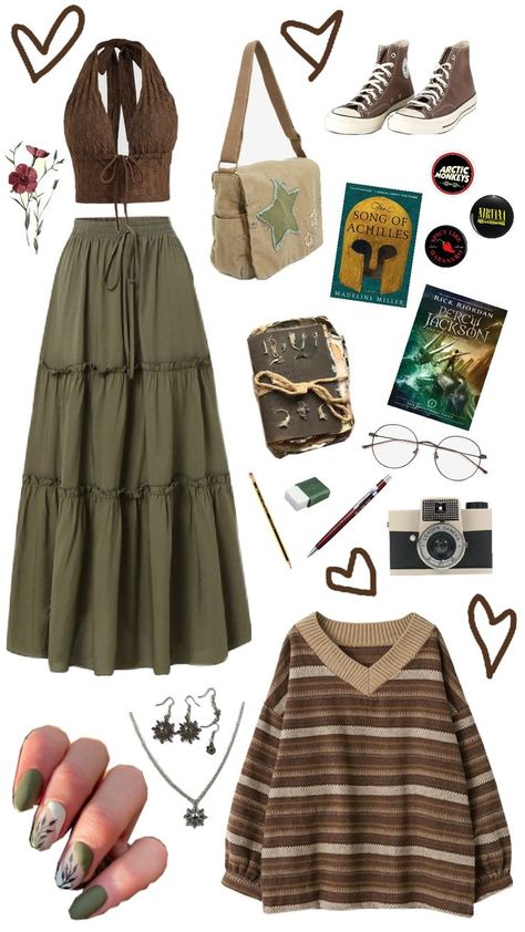 Brown And Olive Green Outfit, Brown Outfit Aesthetic, Olive Green Outfit, Brown Outfit, Green Outfit, Outfit Aesthetic, Outfits Aesthetic, Color Combos, Olive Green