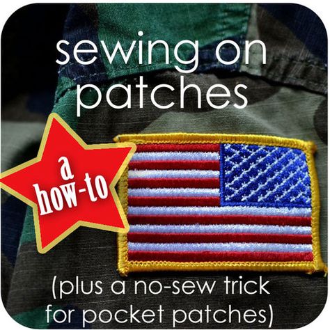 How to Sew on Patches {plus a no-sew trick for pocket patches} How To Sew A Patch, How To Sew On Patches, Scout Patches, Scout Badges, Sewing Machine Cover, Scout Leader, Girl Scout Ideas, Scout Ideas, Cub Scout