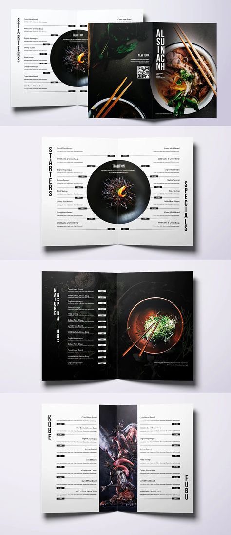 Asian Cuisine Elegant Food Menu Template PSD Menu Designs For Restaurants, Asian Food Menu Design, Asian Restaurant Menu Design, Japanese Food Menu Design, Chinese Restaurant Menu Design, Food Menu Design Layout, Asian Menu Design, Sushi Menu Design, Menu Ideas Restaurant