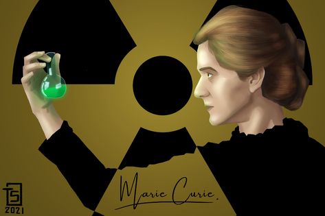 Marie Curie on Behance Marie Curie Aesthetic, Marie Curie Art, Work Animation, Nuclear Medicine, Biology Art, Green Magic, Fashion Design Sketchbook, Marie Curie, Medical Art