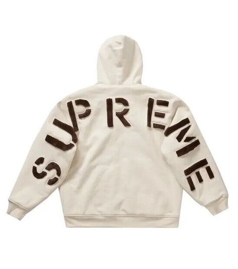 NEW Supreme Faux Fur Lined Zip Up Hoodie Sweatshirt Natural Size Medium Color Natural/Cream and Brown Ships New in original packaging Supreme Hoodie, Fasion Outfits, Swag Outfits For Girls, Shipping Services, Hoodie Outfit, Customs Clearance, Cute Everyday Outfits, Swag Outfits, Lookbook Outfits