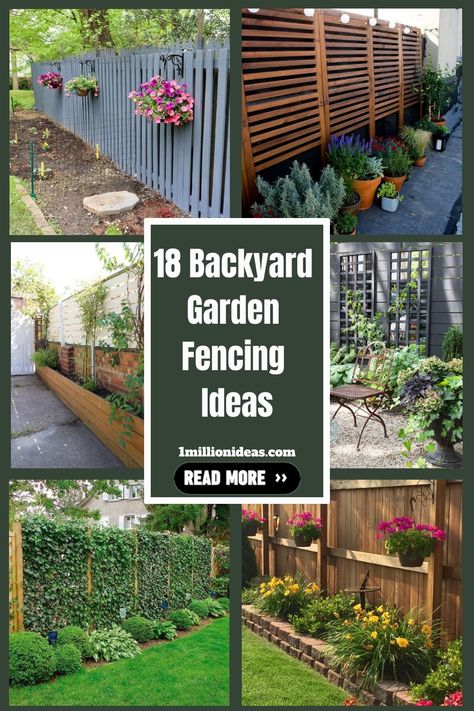 Not only plays as a barrier between your yard and the outside world but a backyard garden fence also adds aesthetic value… Backyard Fenceline Landscaping Ideas, Backyard Planter Ideas Along Fence, Garden Ideas Along Fence Line, Garden Fencing Ideas, Outdoor Fence Decor, Small Garden Fence, Backyard Fence Decor, Backyard Planters, Landscaping Along Fence