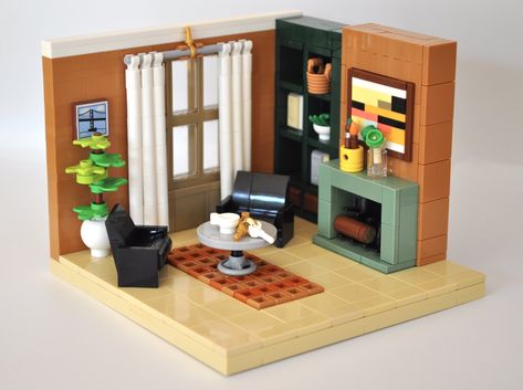 Lego Living Room, Lego Apartment, Lego House Ideas Furniture, Lego Window, Lego Interior Design, Lego Classic Ideas, Lego Kitchen, Lego Sorting, Lps House