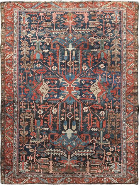 Persian Heriz rug, J.H. Minassian gallery Carpet Design Drawing, Wall To Wall Carpet, Antique Persian Carpet, Dark Carpet, Magic Carpet Ride, Persian Rug Designs, Carpet Designs, Red Carpet Runner, Persian Art Painting