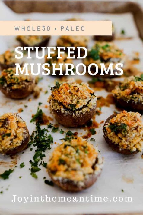 Paleo Stuffed Mushrooms, Sausage Stuffed Mushrooms, Paleo Appetizers, Date Night Dinners, Stuffed Mushroom, Crowd Pleasing Appetizers, Paleo Whole 30, In The Meantime, Mushroom Recipes