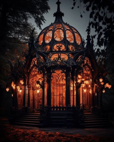 Dark Home Aesthetic, Gothic Victorian Homes, Gothic Lifestyle, Gothic Victorian House, White Picket Fences, Gothic Homes, Goth Houses, Victorian Greenhouse, Picket Fences