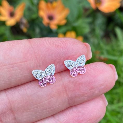 Kids Studs, 9 Birthday, Cork Lid, Tiny Studs, Kids Earrings, Backing Card, Butterfly Earrings, Girls Earrings, Birthday Gifts For Girls