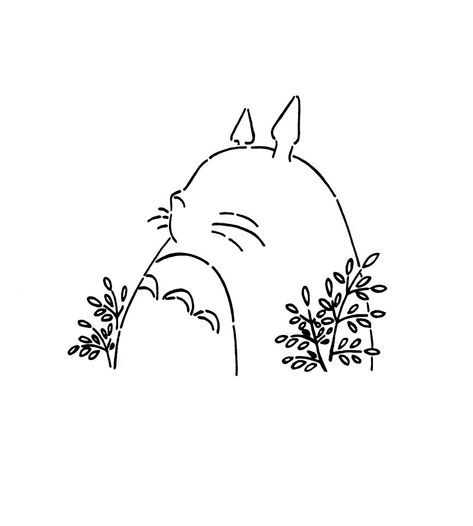 Studio Ghibli Fine Line Tattoo, Fine Line Studio Ghibli Tattoo, Totoro Line Art, Studio Ghibli Embroidery Patterns, Studio Ghibli Line Art, Spring Tattoos, Totoro Tattoo, Ghibli Tattoo, Digital Journaling