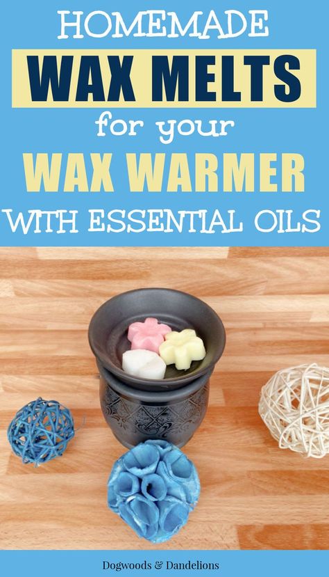 These easy-to-make homemade wax melts don't contain the toxins of most store-bought wax warmer scents. Wax melts make a cute homemade gift packaged with a warmer. And if you use essential oils, diy wax melts are a much healthier choice than purchased melts too! These melts can be reused over and over and if the scent fades, you can refresh it by adding a few more drops of essential oils. Wax melts would make a great gift idea for Christmas! Candle Wax Crafts, Homemade Wax Melts, Essential Oils Diy, Wax Melts Recipes, Diy Wax Melts, Melt Recipe, Diy Scent, Handmade Wax Melts, Scented Wax Warmer