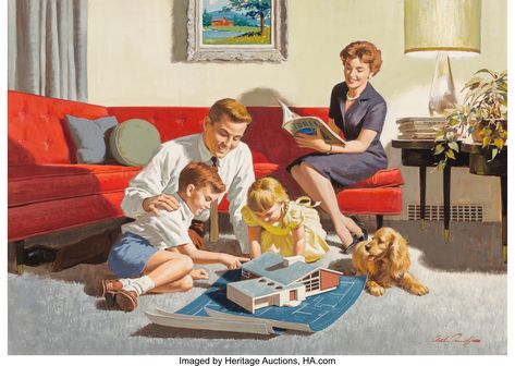 Arthur Sarnoff, Family Illustrations, Making Dreams Come True, Retro Pictures, Vintage Illustration Art, Ladybird Books, Family Illustration, Pulp Art, Family Art