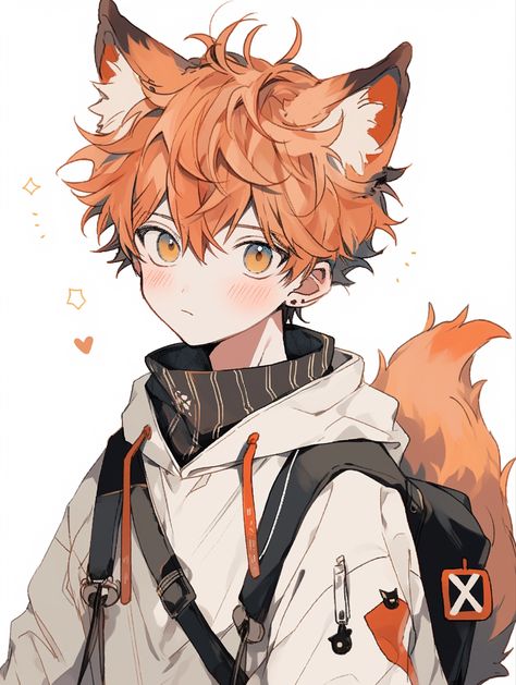 Anime Fox Boy, Anime Cat Boy, Fox Boy, Art Concepts, Anime Drawing Books, Boy Drawing, Boy Anime, Cute Anime Chibi, Anime Child