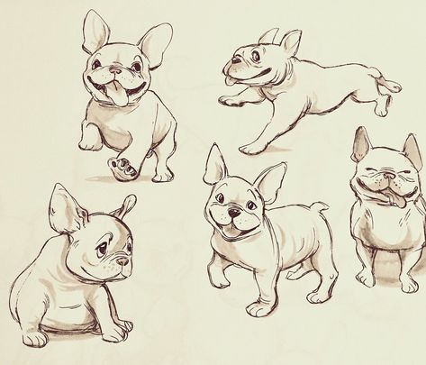 French Bulldog Illustration Cute, Pug Dog Drawing, Fluffy Clothing, Cartoon Bulldog, French Bulldog Cartoon, Cute Dog Art, French Bulldog Drawing, Bev Johnson, Dog Caricature