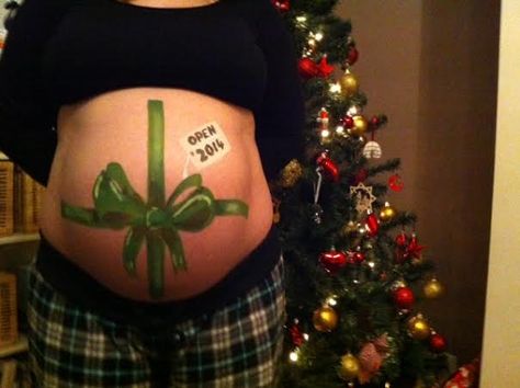 FAN SUBMISSION  Allana wrote, "We're 35 weeks pregnant & cannot wait for our precious bundle to arrive as we've waited 5 years to be parents."  Thanks for sharing Allana :-) Belly Painting, Pregnant Belly, Christmas