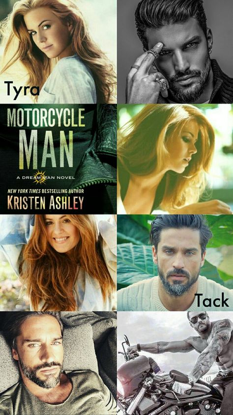 Tack & Tyra ♡ Motorcycle Man / Chaos Series by Kristen Ashley Kristen Ashley Characters, Suzanne Wright, Kevin Creekman, Savage Lands, Rock Chick Series, Motorcycle Man, Kristen Ashley Books, Book Swag, Book Collage