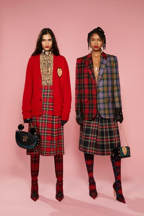 Tartan Fashion, Estilo Preppy, Estilo Punk, Plaid Fashion, Kilt, Roberto Cavalli, Pre Fall, Winter Collection, Autumn Winter Fashion