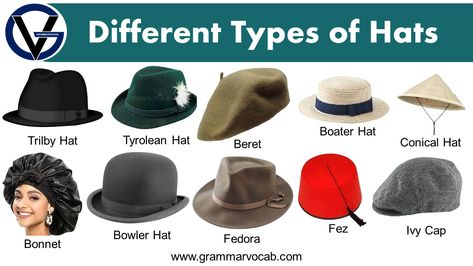 Breton Cap, English Hats, Garrison Cap, Pith Helmet, Ivy Hat, Ivy Cap, Pork Pie Hat, Hat Beret, Hat Types