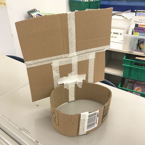 Student’s cardboard basketball hoop. Shavuot Crafts, Art Teaching, Diy Cardboard, Basketball Hoop, Craft Ideas, Basketball, Quick Saves, Art