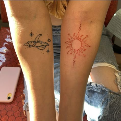 Deep Meaningful Tattoos, Meaningful Tattoo Ideas, Matching Tats, Moon Tattoo Designs, Bff Tattoos, Meaningful Tattoo, Tattoo Board, Matching Tattoo, Best Friend Tattoos