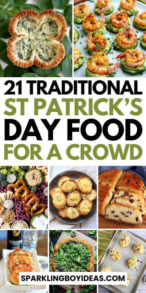 Delight in our festive St Patricks Day food ideas, perfect for a crowd in style! From traditional Irish recipes to creative green-themed party foods, we have St Patricks Day recipes for everyone. Explore easy St. Patrick's Day snacks, healthy green recipes, and kid-friendly St Patricks desserts and treats that everyone will love. Dive into classic dishes like corned beef and cabbage, or try vegetarian Irish dishes. Don't forget to toast with St. Patrick's Day cocktails or festive Irish drinks. Easy St Patricks Day Food, St Patricks Snacks, St Pattys Recipes, St Patrick Party Food, Traditional Irish Recipes, Easy Irish Recipes, Fun St Patricks Day, St Patricks Food, St Patrick Day Snacks