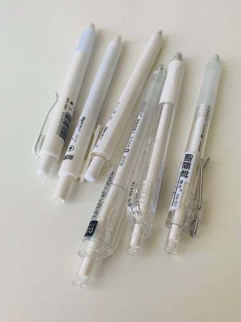 Aesthetic Pencils, White Stationary, Korean Stationary, Muji Stationery, Japanese Stationary, Japanese Pens, Minimal Stationery, Muji Pens, Studying Stationary