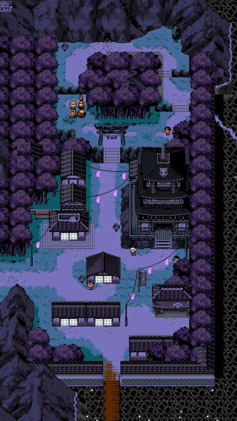 Untitled Animation on X: "Lavender Town Redrawn👻 artwork provided to us by @Anima_nel #pixelart #pokemonart #lavendertown #pokemon https://t.co/Qj9SxkcwRs" / X Pokemon Towns, Pokemon Kanto, Pokemon Sprites, Gold Pokemon, Pixel Art Tutorial, Pixel Games, Rpg Maker, Pokemon Funny, Game Room Design